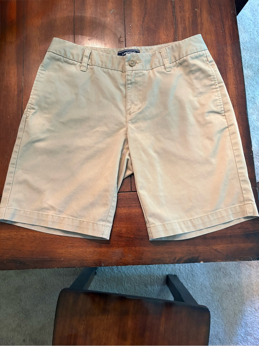 Lands' End School Uniform Classic Khaki Shorts - Tan